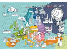 Mapa do kolorowania XXL - Zabytki Europy 4l+ MONUMI
